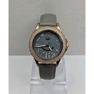 Juicy Couture Black Label Rose Gold Crystal Bezel Watch New Battery Womens Y2K